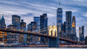 New York City skyline. 